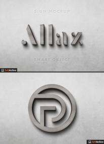 Download 3D Concrete Logo Sign Mockup on Concrete Wall 354730902 ...